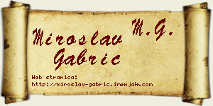 Miroslav Gabrić vizit kartica